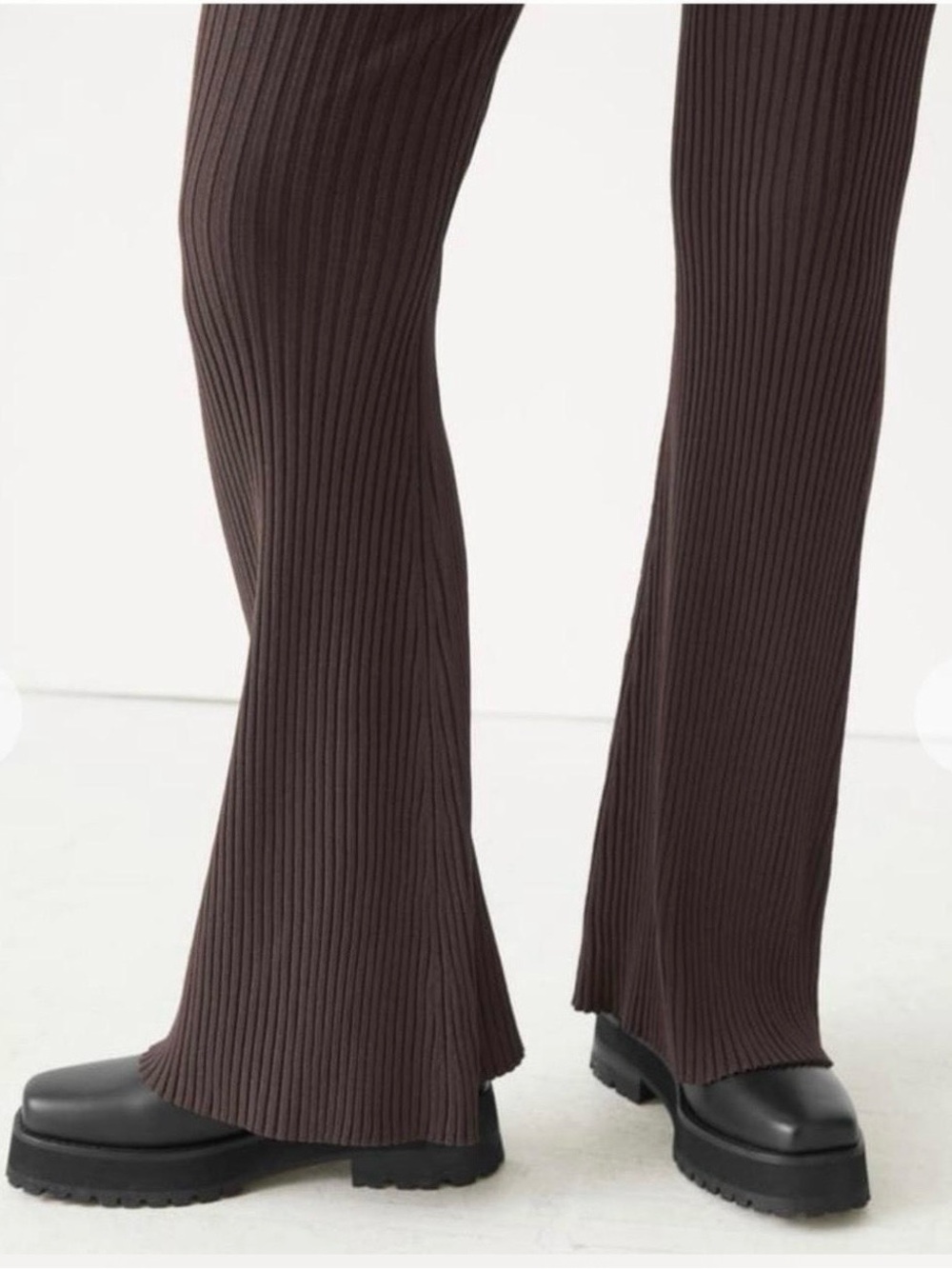 & Other Stories Flared Rib Trousers Brown Medium